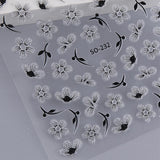 JMEOWIO 6 Blatt 3D Nagelsticker Blumen Nail Art Sticker Selbstklebend Nagelaufkleber 5D Stereoscopico Frühling Sommer Blumen Dekoration Nageldesign Zubehör