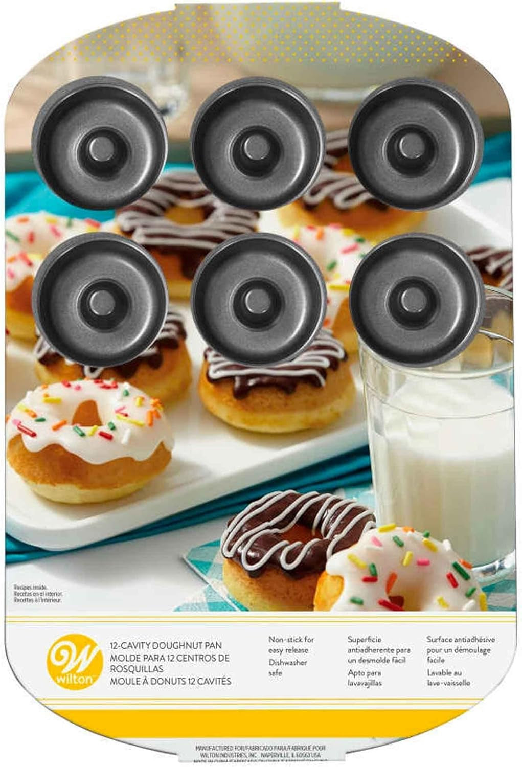Wilton Donut-Backform Mit 12 Mulden Donutform, Hochwertige Donut Backform Mit Antihaftbeschichtung Für 12 Mini-Donuts, Spülmaschinenfest Stampi e vassoi per cuocere al forno Naty Shop