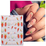 JMEOWIO 6 Blatt 3D Nagelsticker Ostern Nail Art Sticker Selbstklebend Nagelaufkleber 5D Stereoscopico Süßer Hase Ei Dekoration Nageldesign Zubehör