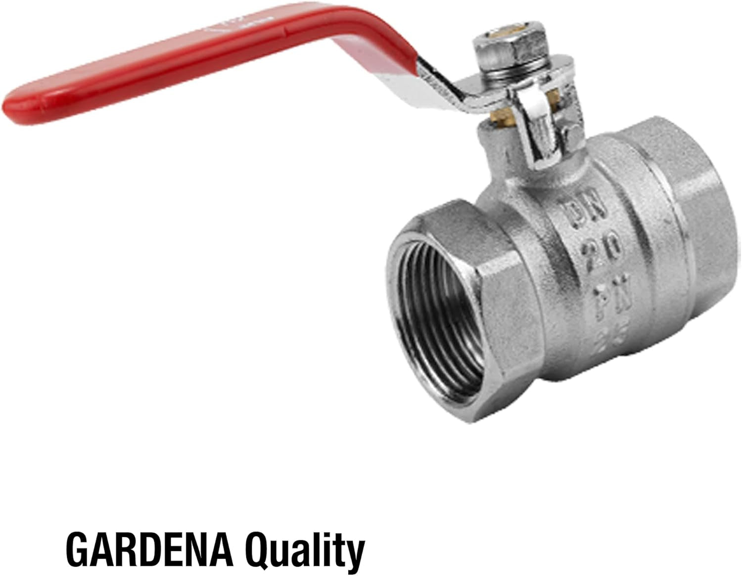 Valvola a sfera Gardena: valvola di uscita per uso interno ed esterno, filettatura interna su entrambi i lati, filettatura 26,5 mm (G 3/4 pollici) (7336-20)
