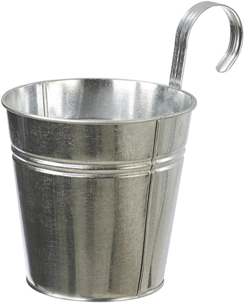 Pentola Dehner con supporto per manico, Ø 14 cm, altezza 14 cm, zinco, argento