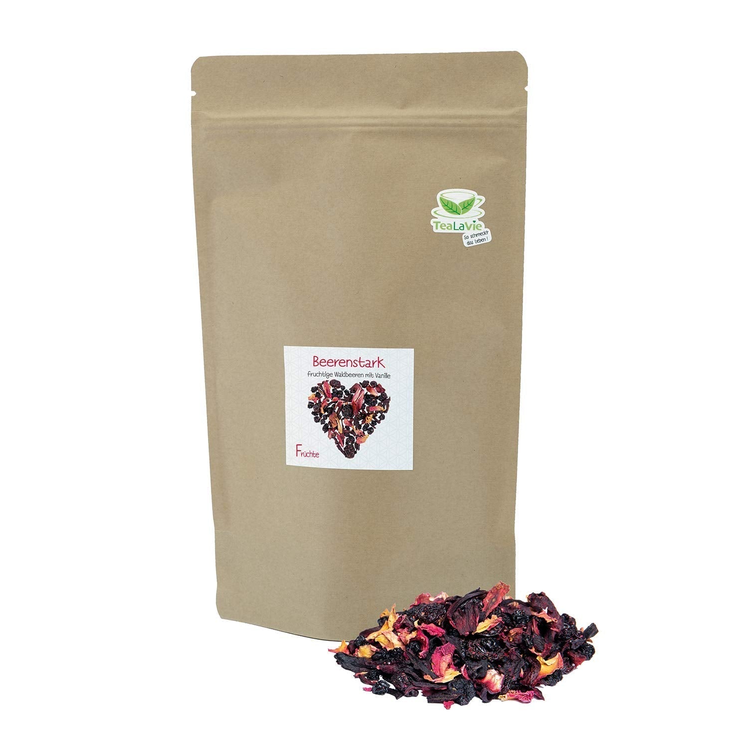 Tealavie - Tè per bambini senza zucchero - Fragoline di bosco e rabarbaro (200 g) Tealavie Fruit - Tè sfuso alla frutta