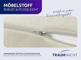 Cuscino Traumnacht Cozy Back, cuscino da lettura, 70 x 40 cm beige, rivestimento sfoderabile e lavabile in 100% poliestere, pratica tasca laterale, certificato Oeko-Tex, prodotto secondo gli standard di qualità tedeschi