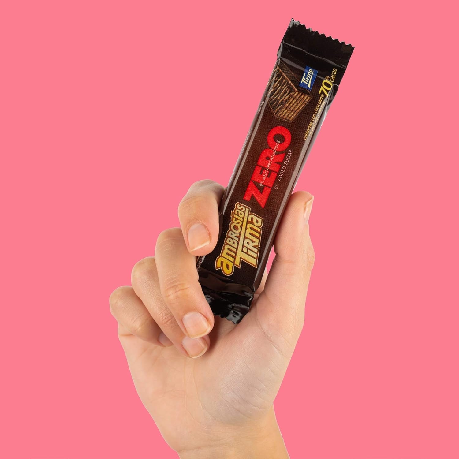 Cialde al cioccolato fondente Tirma 70% cacao | Senza zuccheri aggiunti | Adatto per diete cheto | Basso contenuto di carboidrati | Per diabetici Confezione multipla di wafer al cioccolato | 3 pezzi | 64,5 g