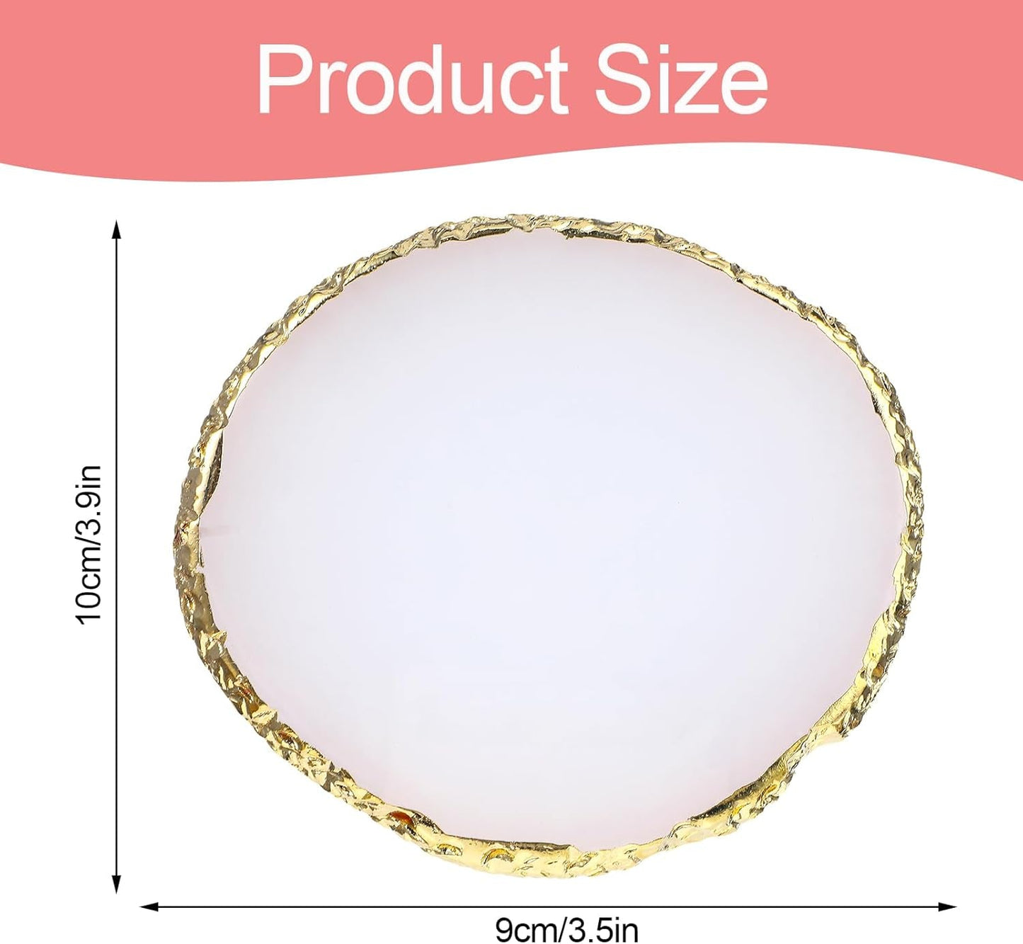Harz Nail Art Palette, Maniküre Gemalt Palette, Goldener Rand Nagelleck Palette, Nail Art Make up Palette Display Fach Nagel DIY Zubehör (Bianco)