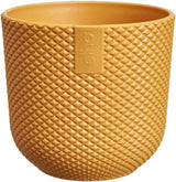 elho Jazz Round Mini 7 cm - Vasi da fiori per interni - 100% plastica riciclata - Ø 7 x H 6,5 cm - Giallo/Ambra