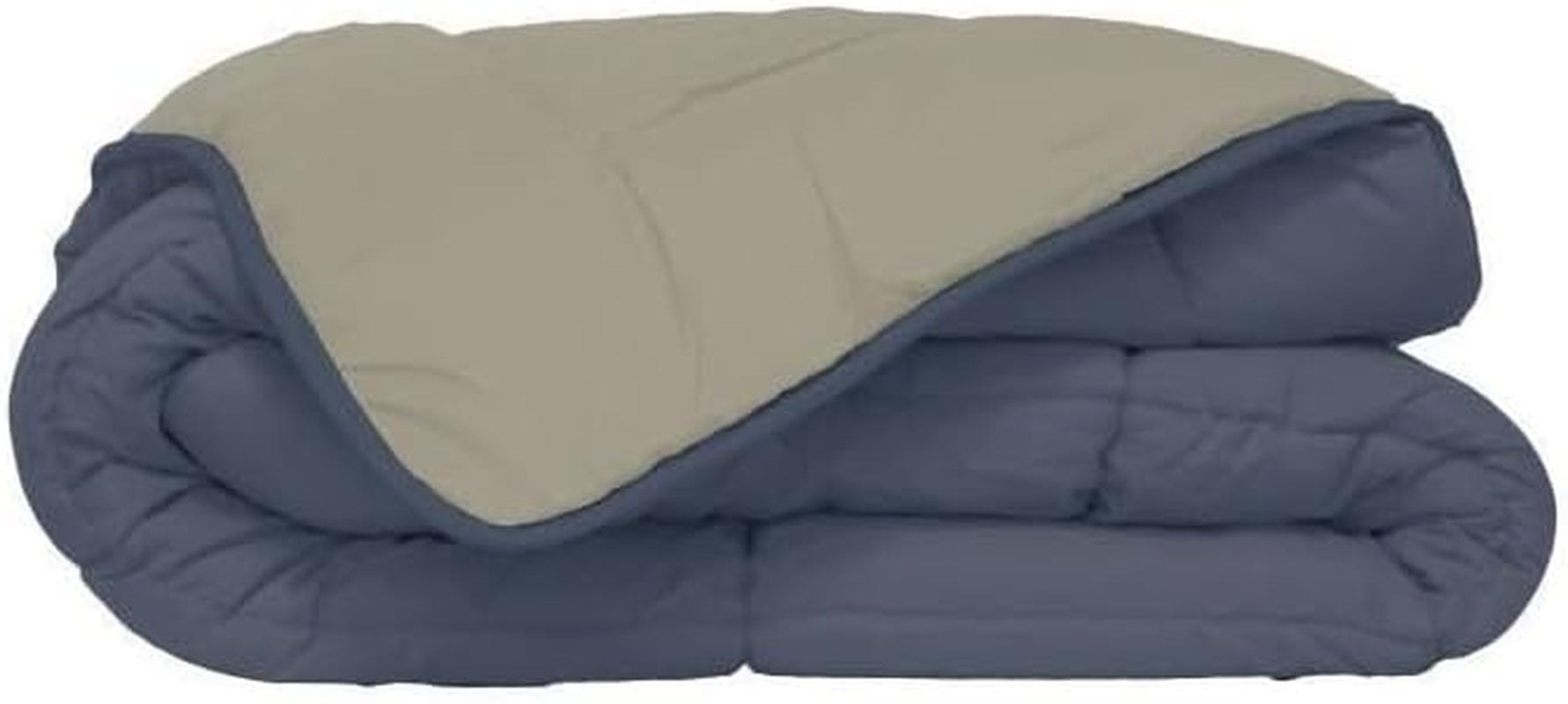 Poyet Motte Trapunta lavabile con fodera fissa - 140X200 Cm - Blu petrolio/beige mastice Trapunte e trapunte Naty Shop Grigio 140 X 200 Cm