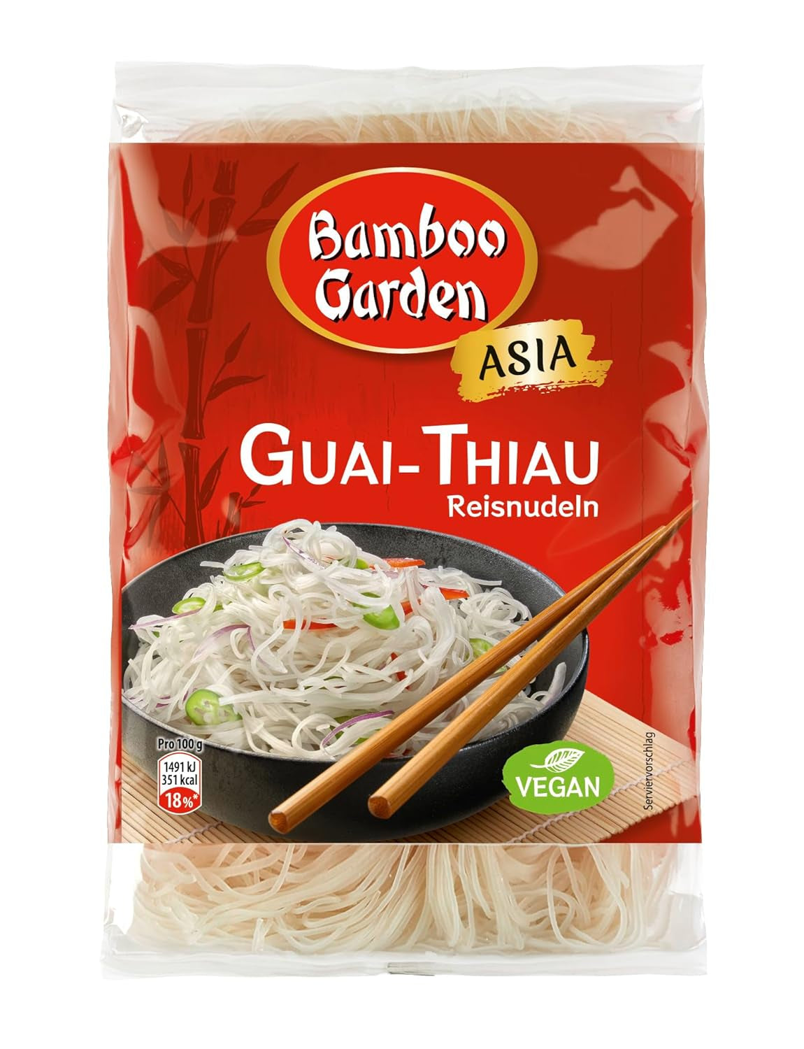 Spaghetti di riso Bamboo Garden Guai Thiau 250 g (il design della confezione può variare)