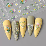 5 pezzi Geprägte Gänseblümchen Nagelsticker Selbstklebend Blumen Nagelaufkleber Gänseblümchen Schmetterling Nagel Sticker Nageldesign Aufkleber Nägel Zubehör Blume Nail Sticker Flower Nail Art Stickers