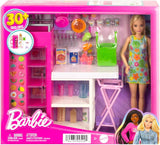 Barbie Doll Dispensa Playset con oltre 25 pezzi da cucina e accessori - Perfetto per i piccoli buongustai e regalo per bambini dai 3 anni in su, HJV38