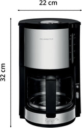 Macchina per caffè espresso Krups KM3210 Pro Aroma Plus, 10 tazze, 1,25 L, Mantieni caldo per 30 minuti, Finestra livello acqua visibile, Sistema antigoccia, Nero con applicazioni in acciaio inossidabile
