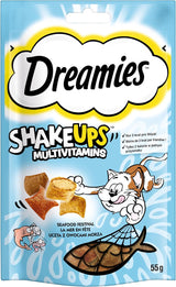 DREAMIES SHAKE UPS Snack multivitaminici per gatti Seafood Festival in bustine porzionate - 55g (6 bustine)