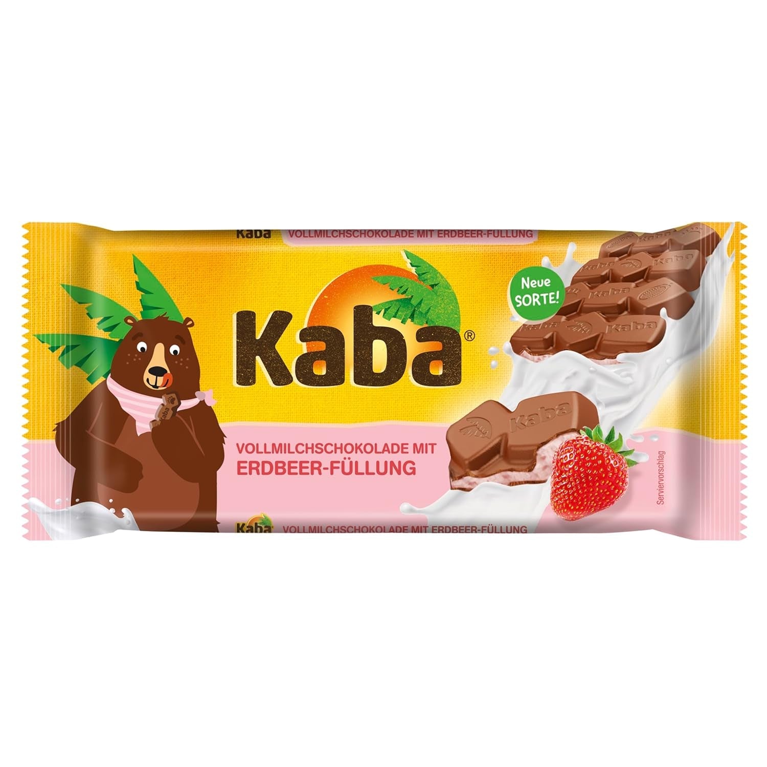 Cioccolato al latte intero e crema al latte Kaba, barretta di cioccolato ripiena, barretta da 90 g, cioccolato fondente con crema al latte leggera e gusto originale Kaba