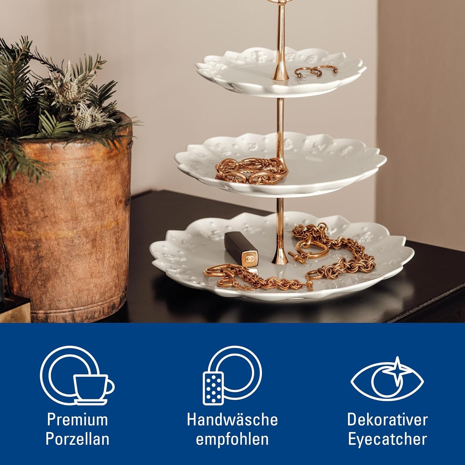 Villeroy & Boch Toys Delight Royal Scaffale classico, espositore decorativo a più livelli per biscotti, pasticcini e piccole porzioni di torta, porcellana Premium, bianco