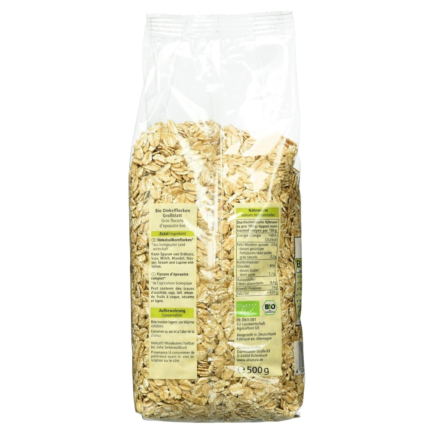 Fiocchi di farro biologico a scaglie grandi, 500g