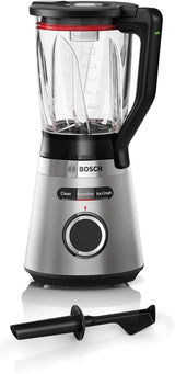 Bosch Robot da cucina Vitapower Serie 4 MMB6382M, Edelstahl-Klingen Made in Germany, 1.5L Thermosafe Glasbehälter, Stopfer, Sicherheitsdeckel, Spülmaschinengeeignete Teile, 30.000 U/Min, 1200 W, Edelstahl Bucatarie Naty Shop Robot da cucina Mit Verbessertem Mixbecher
