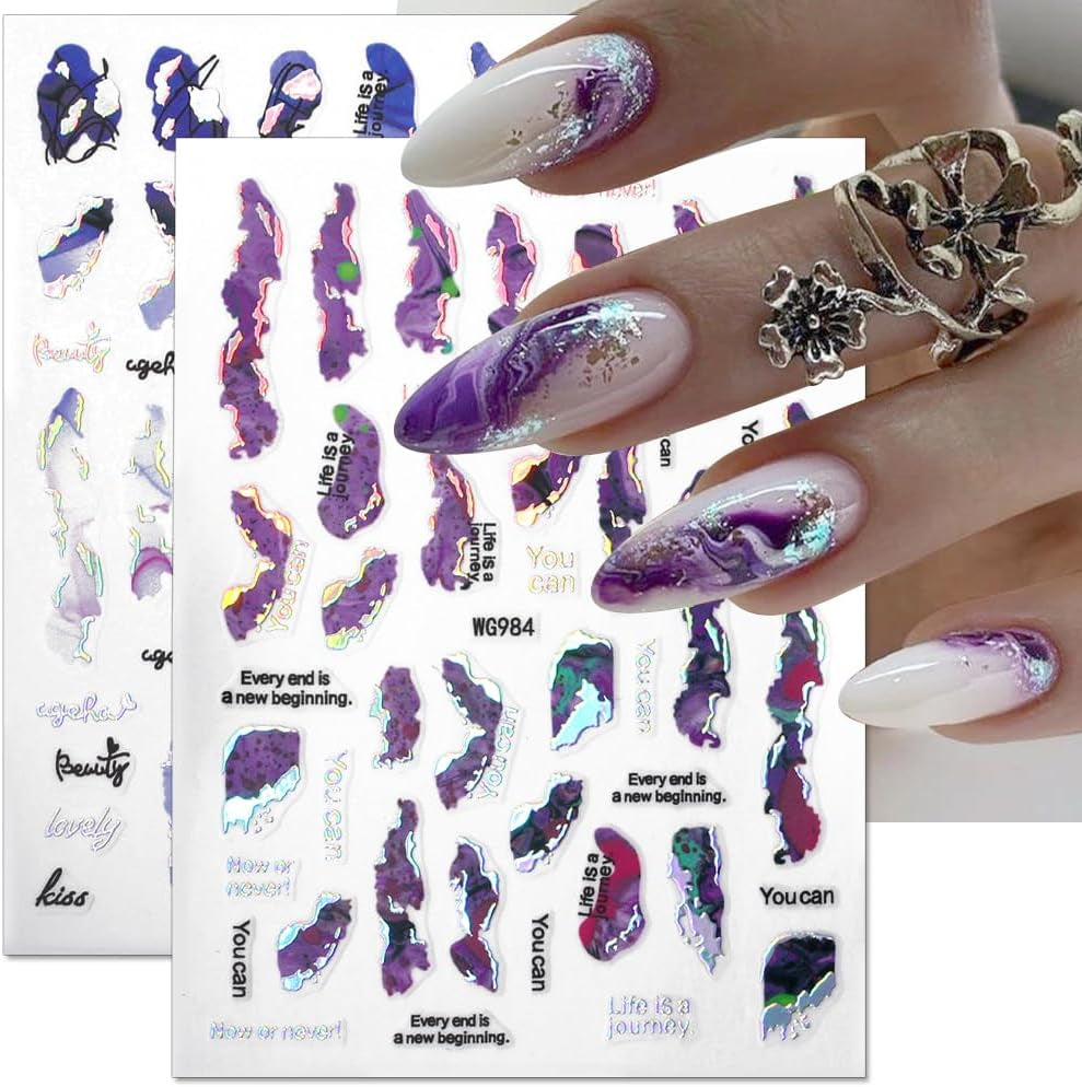 Adesivi per unghie in marmo 6 colori adesivi autoadesivi argento bronzer adesivi per unghie in marmo sbocciato Adesivi per unghie in marmo 3D accessori di design adesivi per nail art set di adesivi per unghie lamina per unghie