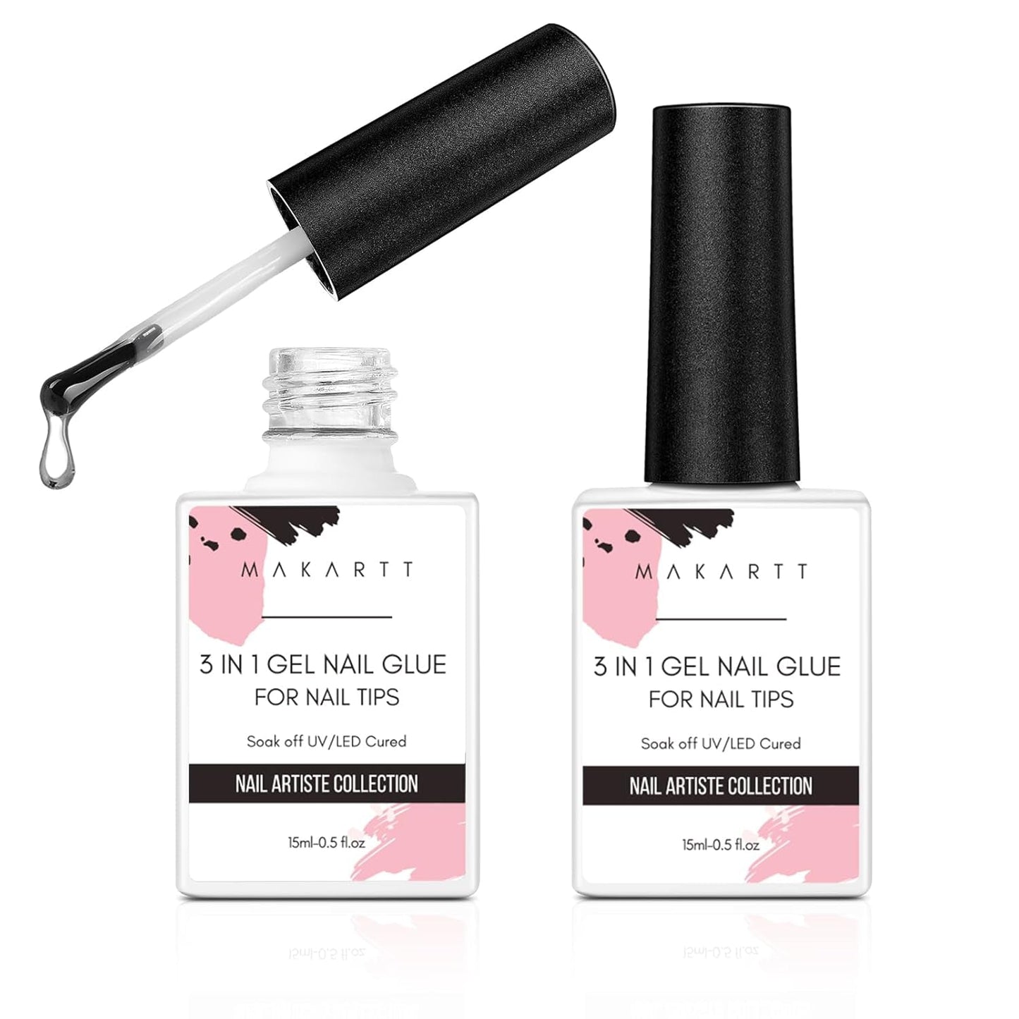 Makartt Gel per Nail Art 3D - Gel per Colla con Strass 15G per Portachiavi per Unghie, Gel per Scultura per Unghie Multifunzionale per Design delle Unghie Fai da Te, Scultura per Unghie Modellazione delle Unghie a Casa (Trasparente)