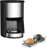 Macchina per caffè espresso Krups KM3210 Pro Aroma Plus, 10 tazze, 1,25 L, Mantieni caldo per 30 minuti, Finestra livello acqua visibile, Sistema antigoccia, Nero con applicazioni in acciaio inossidabile