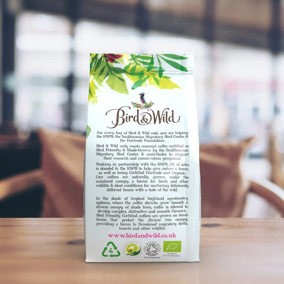 Miscela esclusiva per caffè espresso, commercio equo e solidale, caffè in grani interi, biologico, coltivato all'ombra, protetto dagli uccelli, peso netto 200 g