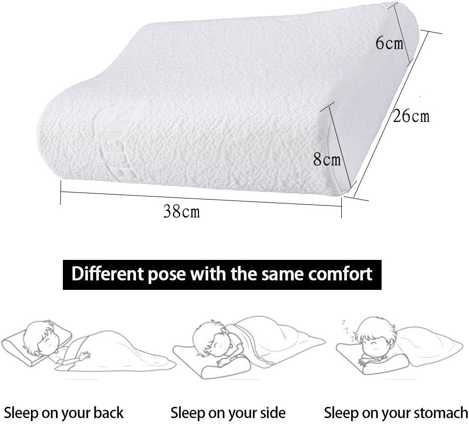 Guanciale per bambini in memory foam 3-12 anni Cuscino per bambini Cuscino ortopedico Con memory foam Cuscino in memory foam Con federa sfoderabile in cotone 100% (3-12 anni) Cuscini ortopedici cervicali Naty Shop
