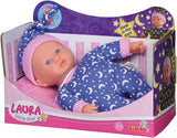 Simba 105010010 - Laura Little Star bambola dal corpo morbido con un vestito carino e un cappello luminoso con luna e stelle, bambola luminosa da 20 cm a partire da 12 mesi