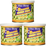 Piselli verdi fritti Khao Shong con wasabi, piselli croccanti in pastella piccante, un'alternativa a basso contenuto di grassi alla frutta secca, mediamente piccante, 1 lattina da 140 g | 140 g (1 confezione)