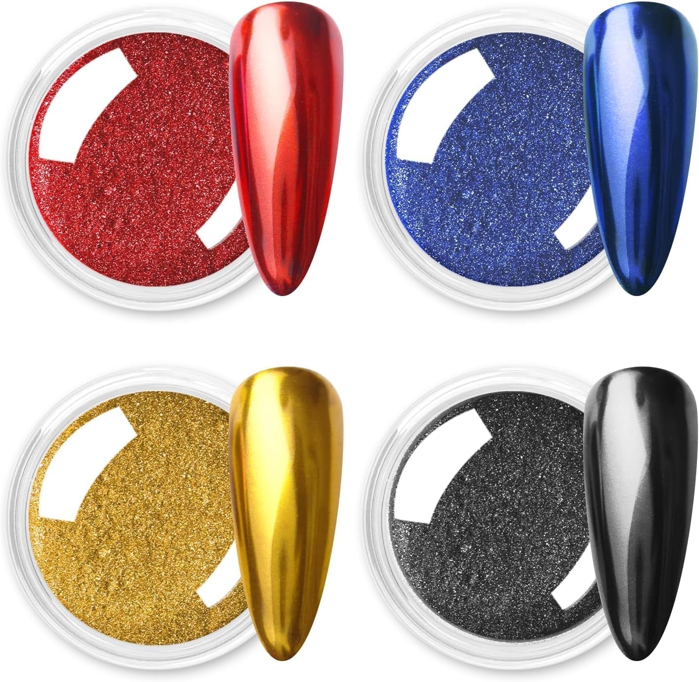 Chrom Nagel Pulver 4 colori irisierendes Aurora Pulver Metallic Spiegel Effekt Pigment Pearlescent Meerjungfrau Glitter Einhorn Glitter per smalto gel Nail Art Dekoration-Purpurgrüner Jadeit