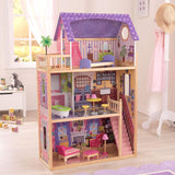 KidKraft Kayla Casa delle bambole in legno con mobili e accessori, set da gioco a 3 livelli per bambola da 30 cm, giocattolo per bambini dai 3 anni in su, 65092 - Esclusivamente su Amazon