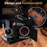 Macchina per caffè espresso ProfiCook® completamente automatica con montalatte per cappuccino | Macina conica | con funzione scaldatazze | Pompa Professionale Italiana | Touchscreen | Espresso | PCKAV1281