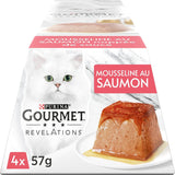 Consigli, mussola di salmone, con salsa, porzioni di pasto per gatti adulti, 4 x 57 g