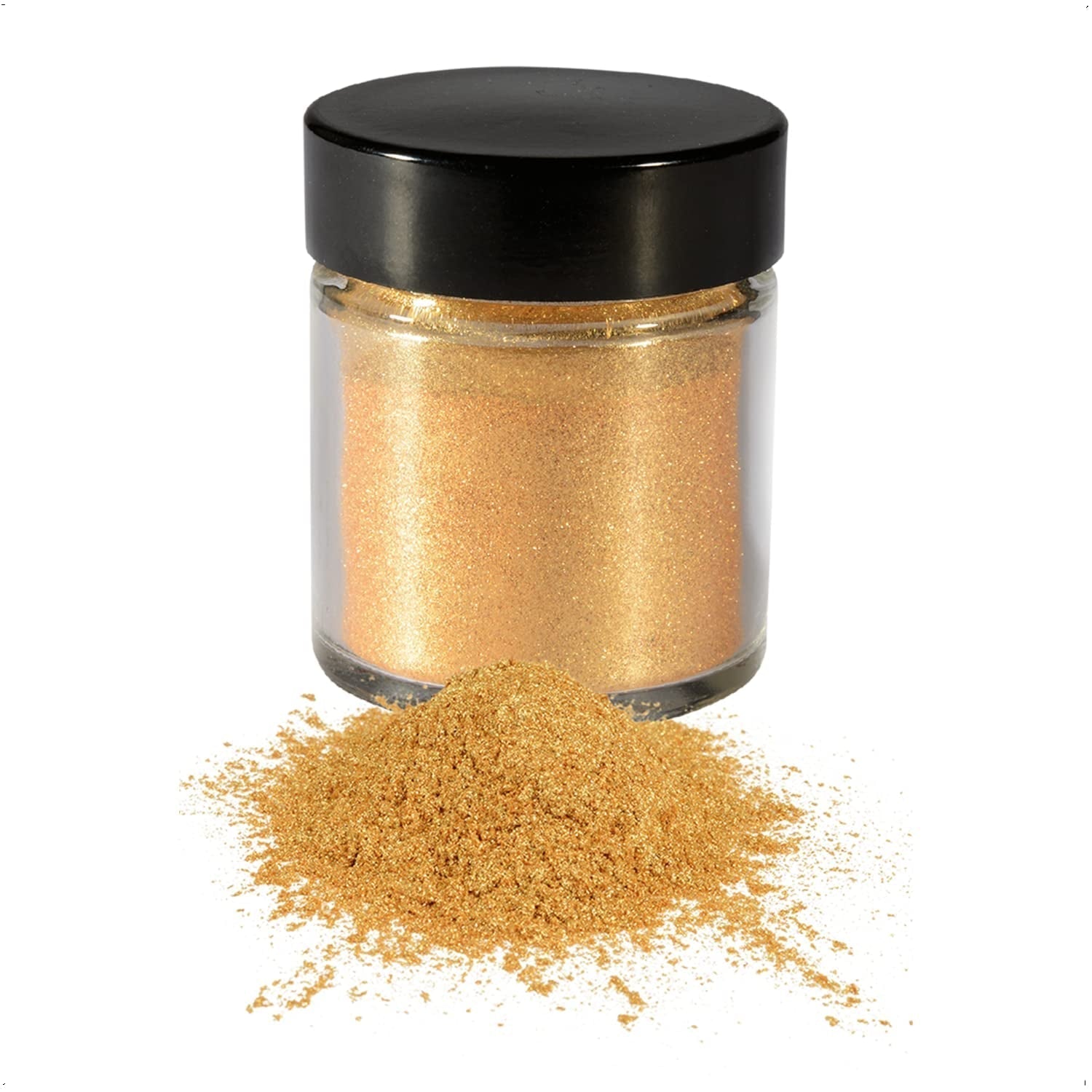 Günthart Backdecor Gold Powder - Glitter commestibili, colorante alimentare, glitter per bevande - Piccoli glitter con polvere d'oro per gli appassionati di pasticceria, 1 confezione (1 x 7 g)