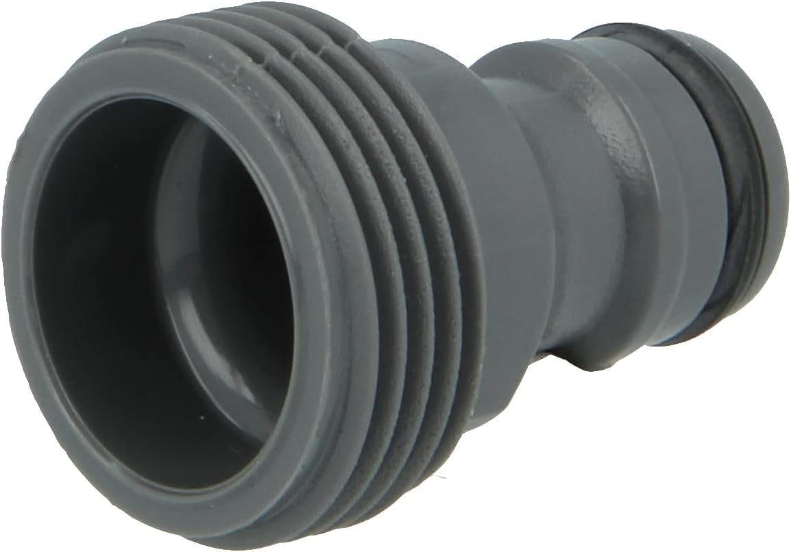 Amig - Adattatore maschio per attacco rubinetto da 3/4 pollici | Collegamento semplice e veloce per tubi dell'acqua | Connessione filettata | Plastica ABS e gomma | Grigio