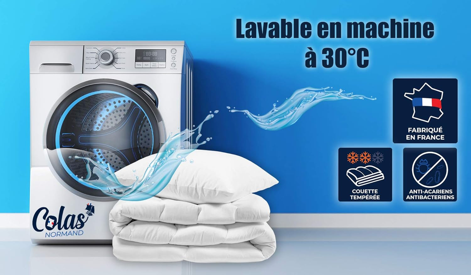 COLAS NORMAND - Trapunta contro acari e batteri - Temperata - 280 X 240 Cm - Effetto Lunga Durata - Igiene perfetta - Microfibra - Morbida e confortevole - Trapunte e Piumini Lavabili Naty Shop