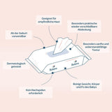 BIOLANE - Salviette umidificate per neonati, viso e mani - Salviette detergenti extra delicate per l'igiene - Salviette umidificate per neonati dalla nascita - Senza alcool - 12 x 64 salviette (768 salviette)