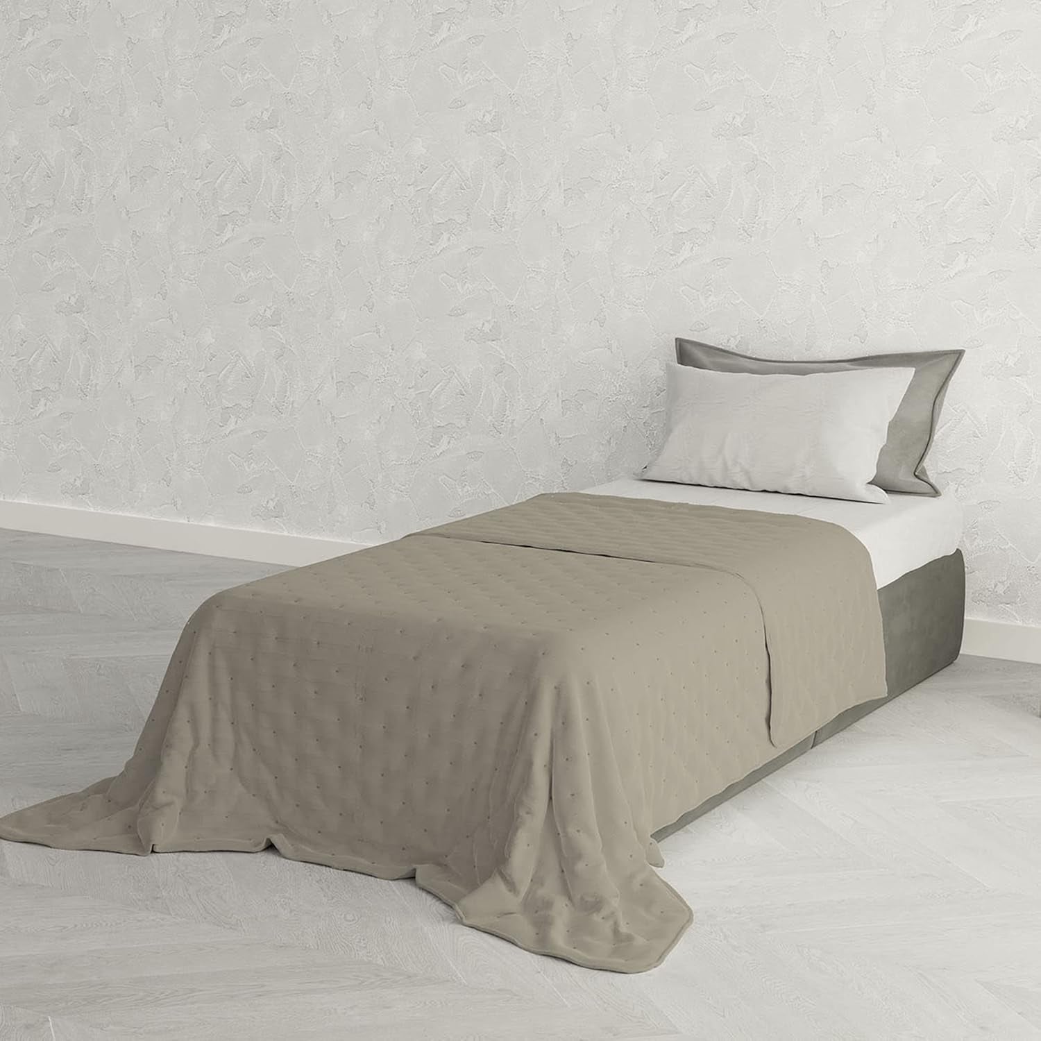 Biancheria da letto italiana CHIC trapunta estiva, microfibra, SINGOLA 170X250Cm, marrone Copriletti e Trapunte Naty Shop