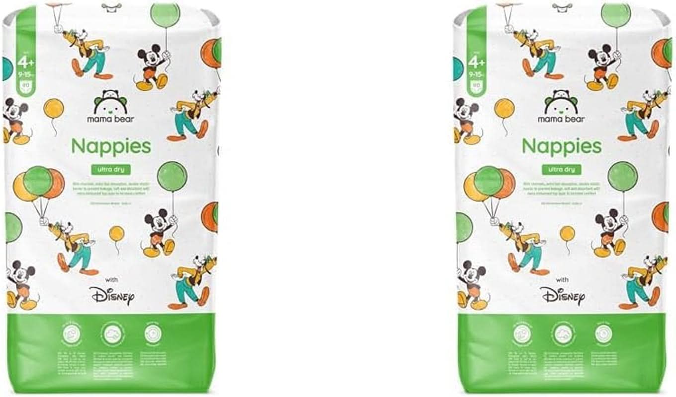 Pannolini Mama Bear Disney Ultra Dry taglia 4 (8-14 kg), bianco, 84 pezzi (1 confezione)
