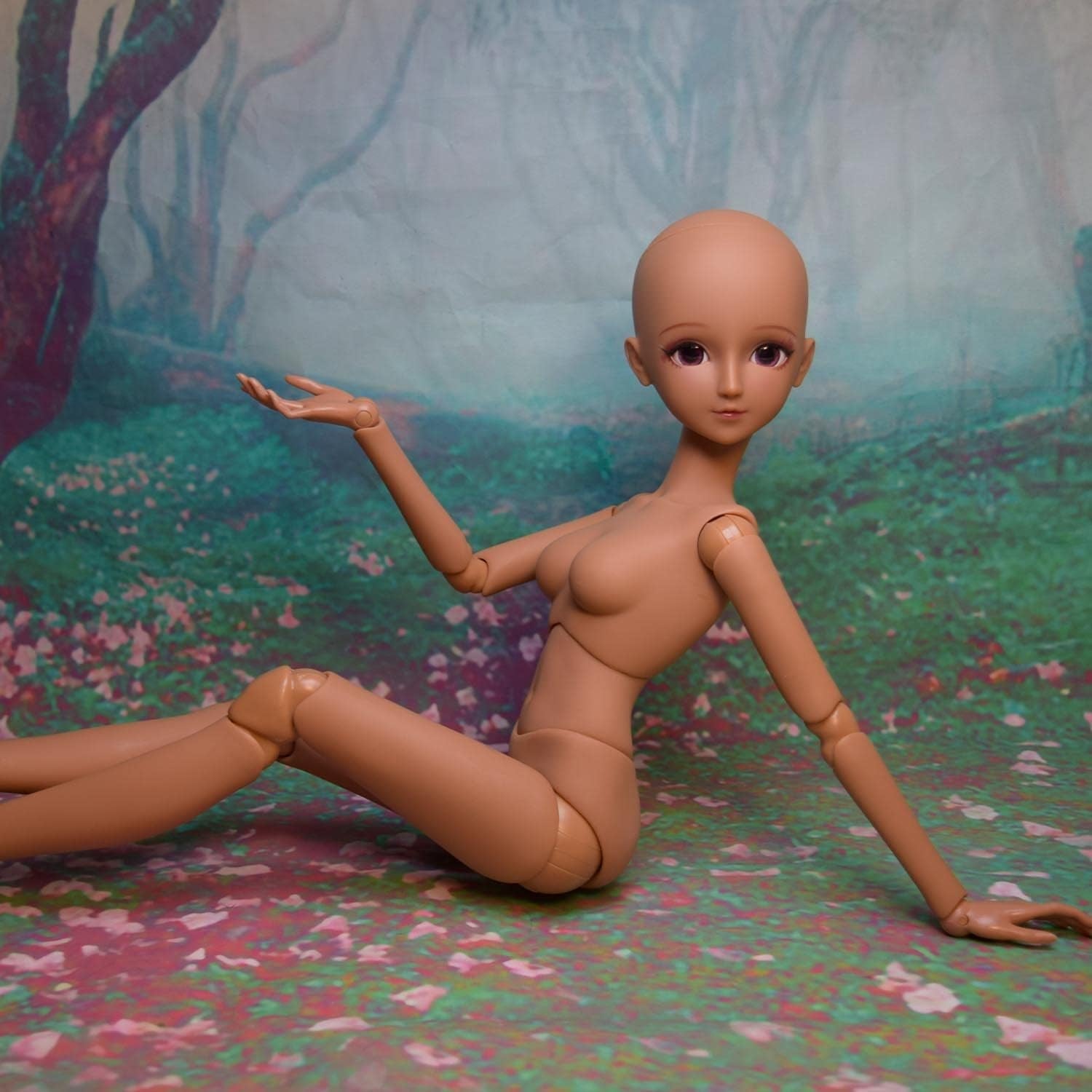 1/3 bambola BJD corpo della bambola in pelle marrone nera 60 cm 24 pollici giunto sferico SD bambole giunti mobili PVC fai da te (Alexia)