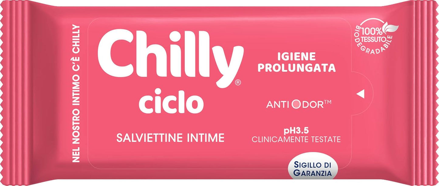 Salviette Detergenti Cycle, Salviette Igieniche Intime, Biodegradabili al 100%, Ideali per Esterno Domestico, PH 3.5, Clinicamente Testate, 12 Pezzi