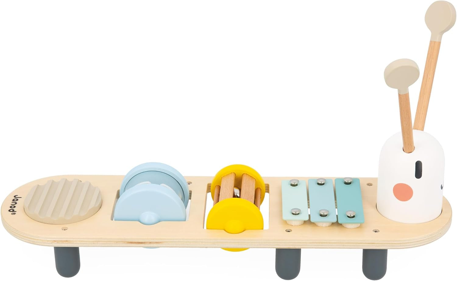 Janod - Tracce musicali Sweet Cocoon - 5 attività musicali per bambini - Educazione musicale precoce - Giocattolo in legno FSC - A partire da 12 mesi, J04058 Baby Toys Naty Shop