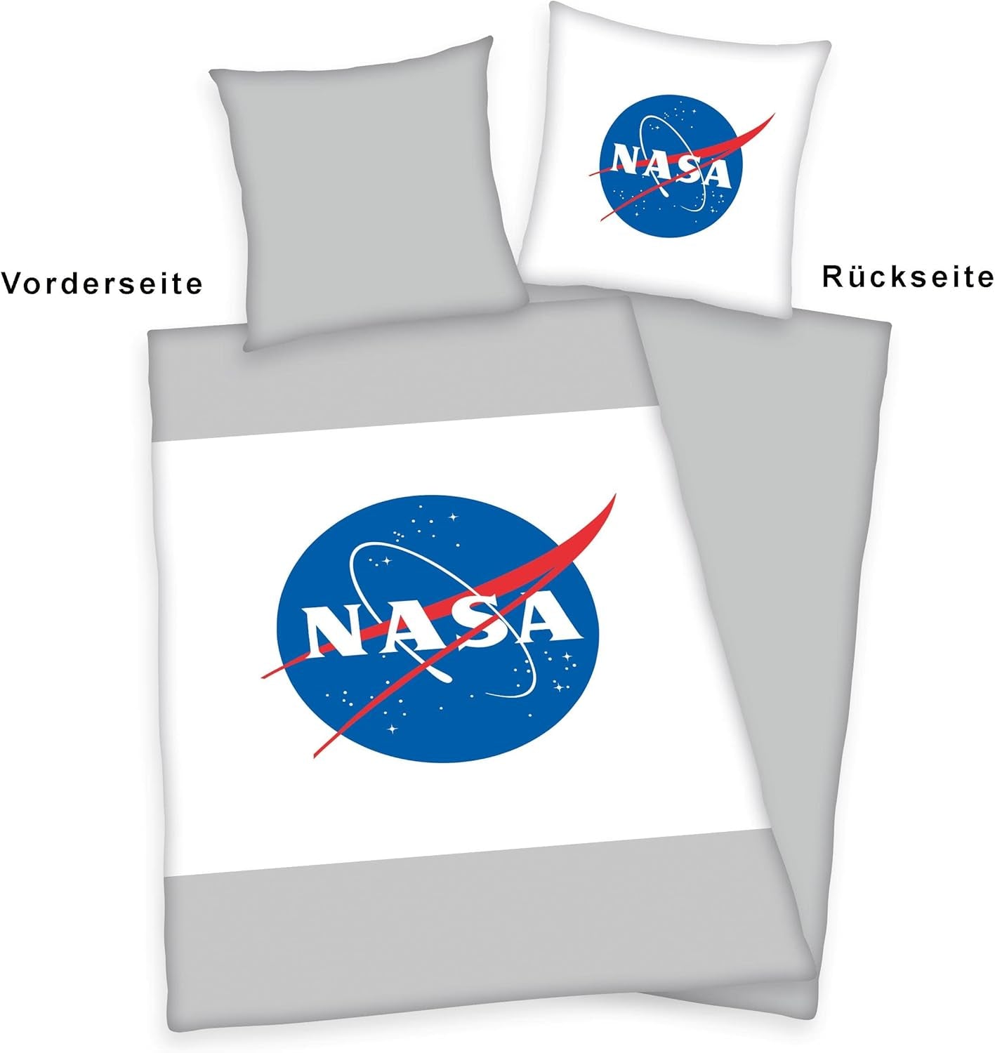 Set biancheria da letto NASA, cotone/rinforzato, grigio/bianco Biancheria da letto - bambini Naty Shop
