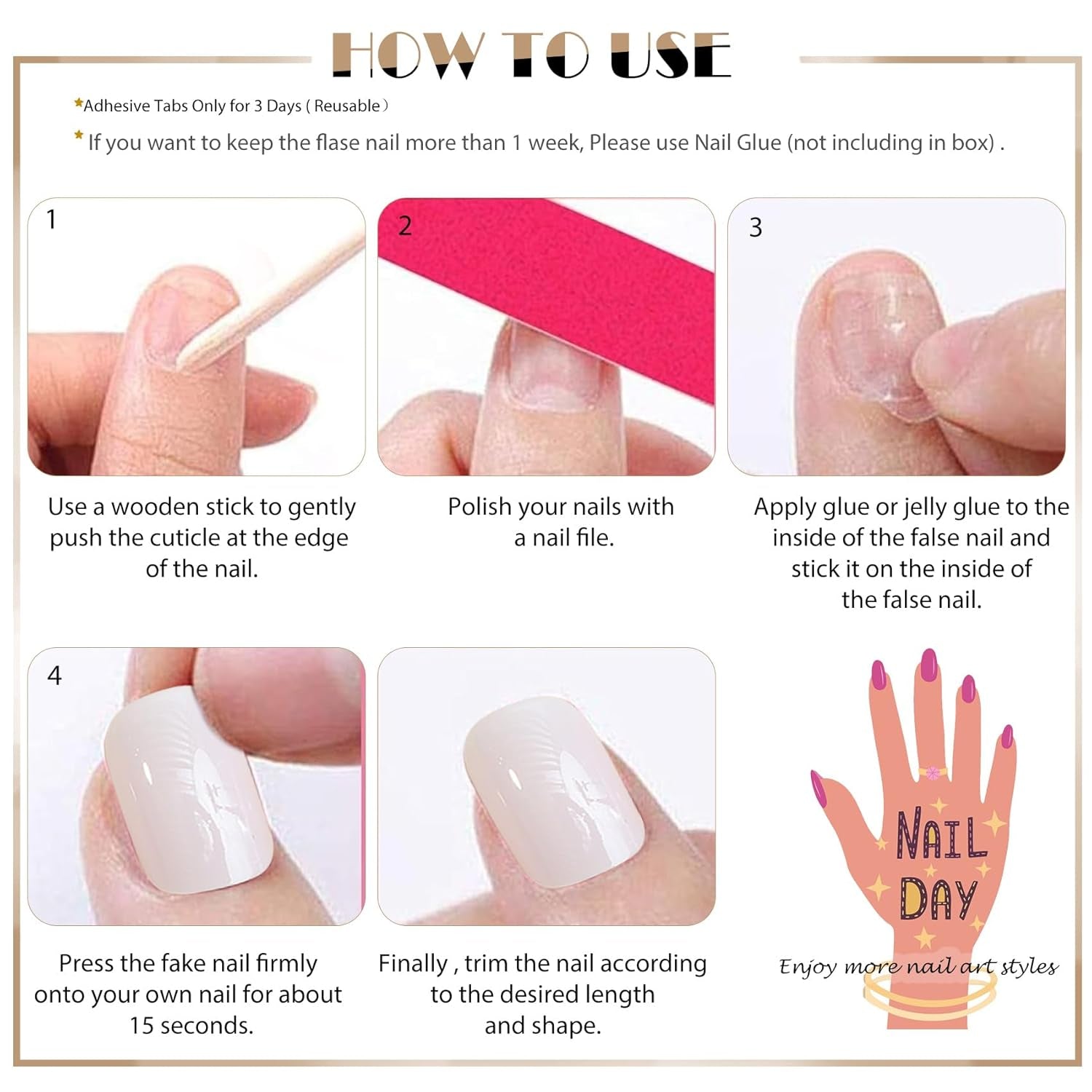 Set unghie finte adesive - Unghie finte francesi - 24 pezzi Design quadrato corto Unghie artificiali con sfumatura rosa bianca e manicure con ballerina (Short Pink Gradient)