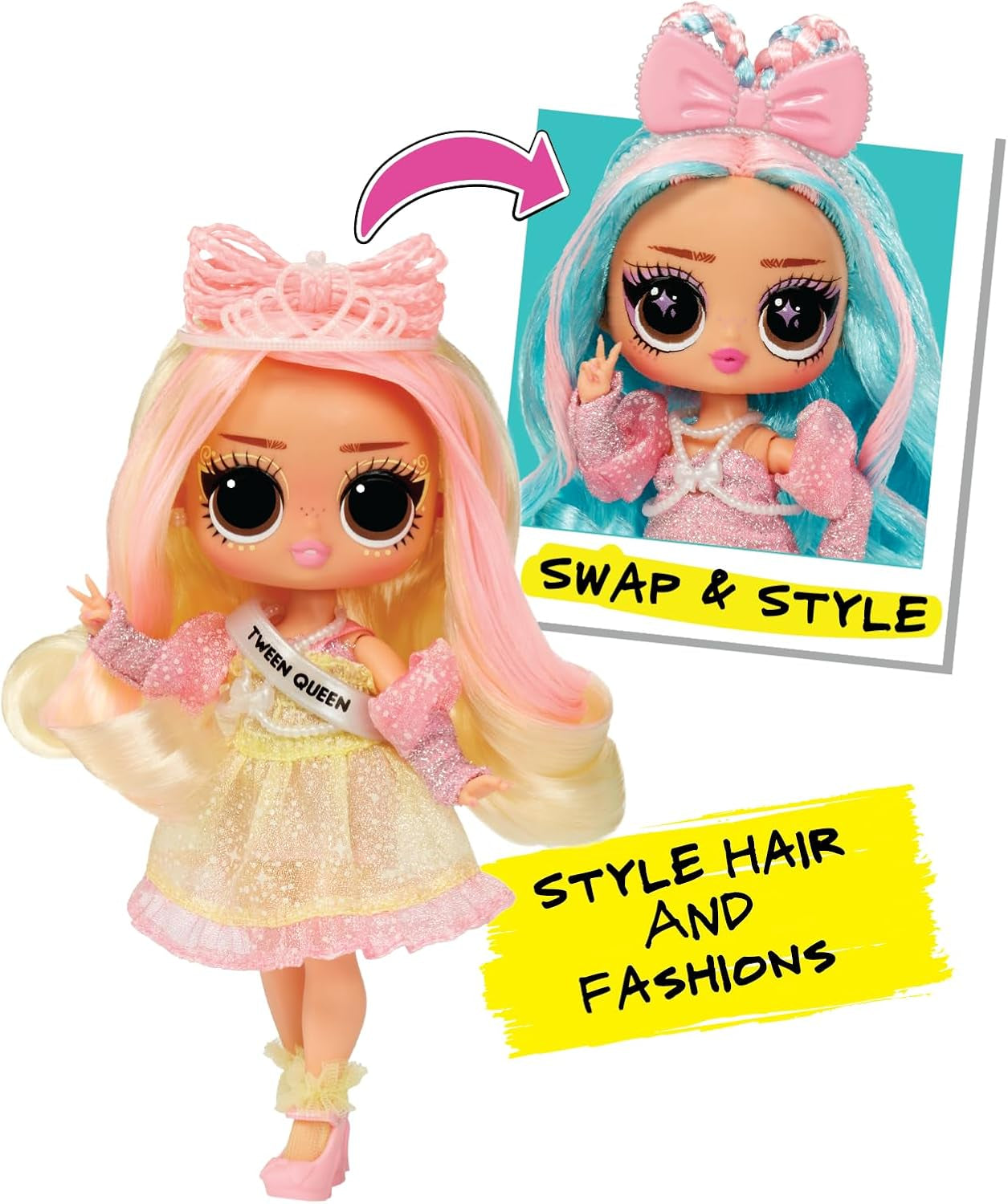 LOL. Surprise Tweens Surprise Swap Series - Braids-2-Waves Winnie - Modepuppe mit more als 20 Überraschungen inclusive Styling-Kopf und fantastici Mode and Accessories - für Kinder ab 4 Jahren