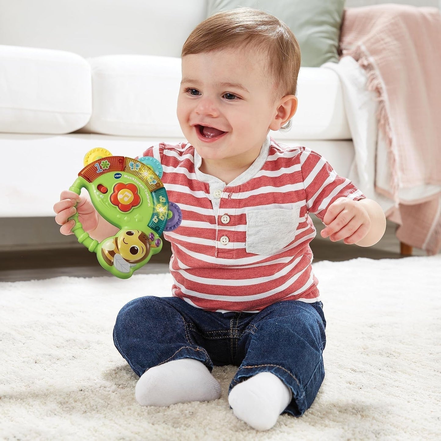 Vtech Baby Musical Bee Tamburello - Giocattolo musicale con numeri, suoni divertenti, frasi e canzoni - Per bambini dai 3 ai 36 mesi Baby Toys Naty Shop