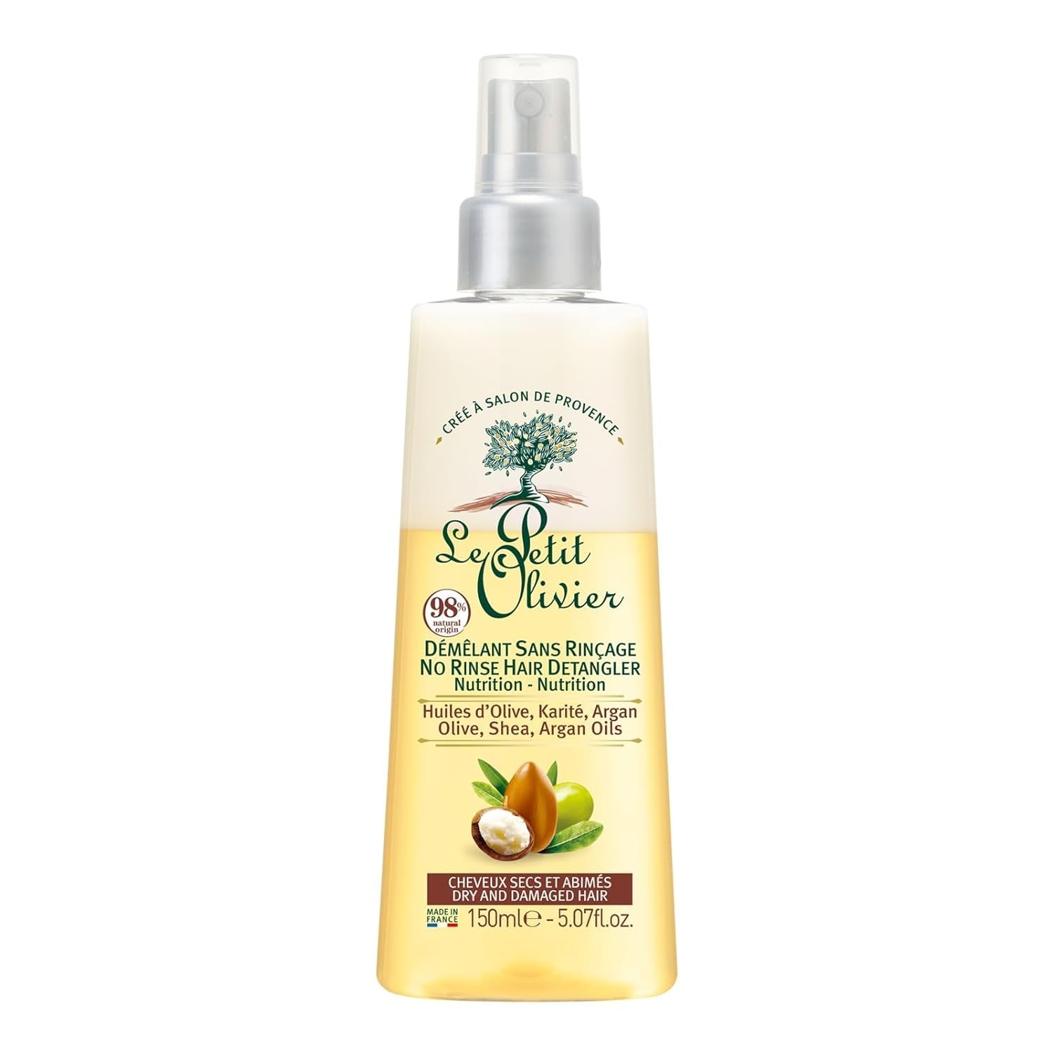 - Spray districante, curativo, senza risciacquo e oli di silicone, oliva, karitè e argan, districa, ripara e nutre - capelli secchi e danneggiati - 150 ml Prodotti districanti per capelli Naty Shop Default title