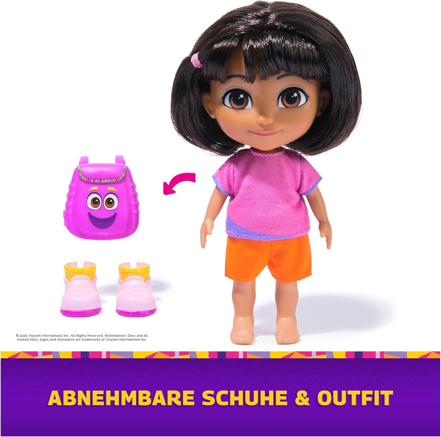 DORA - Bambola Best Friend - Misura 22 cm, con capelli pettinabili, cartella e stivali da scimmia, conosciuta dalla popolare serie TV, per bambini dai 3 anni in su