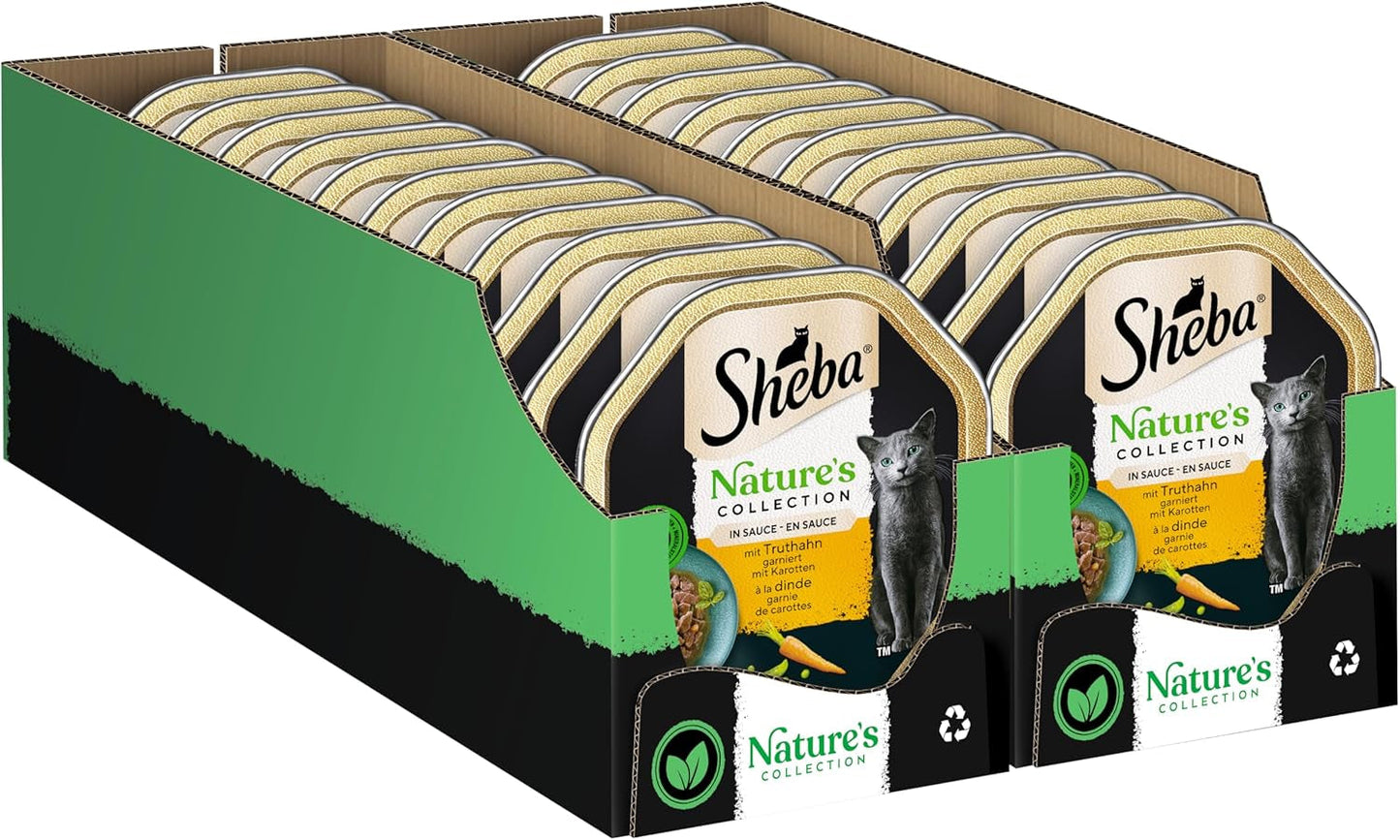 SHEBA Cibo umido per gatti, Collezione Nature in salsa di tacchino, 2 x 11 x 85 g
