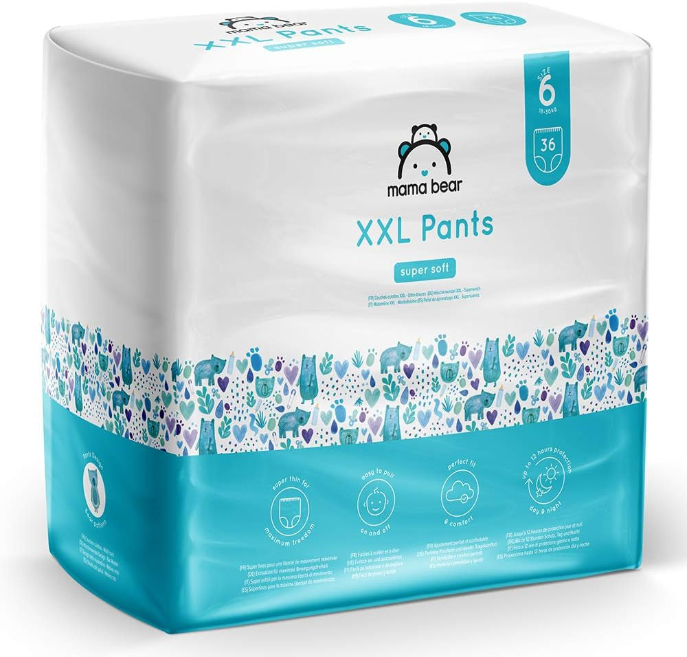 Marchio Amazon: Mama Bear Pannolini Pull-Up XXL, taglia 6 (18-30 kg), 72 pezzi (2 confezioni da 36)