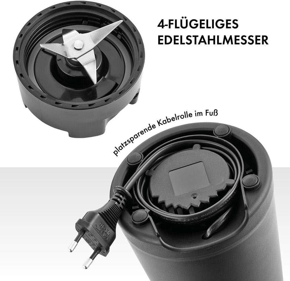 ZWILLING Robot da cucina, Smoothie Maker, Inkl. Trinkflasche Mit Verschluss, 600 Ml, 300 Watt, Edelstahl/Kunststoff, Schwarz Kitchen Naty Shop