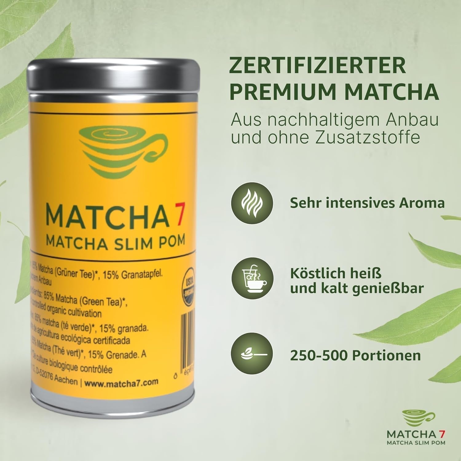 ® Ceremonial Matcha Powder X Melograno 100G [Supporta la perdita di peso e il metabolismo] - Tè verde per uno stile di vita attivo e sano - Tè verde senza additivi (puro e naturale)